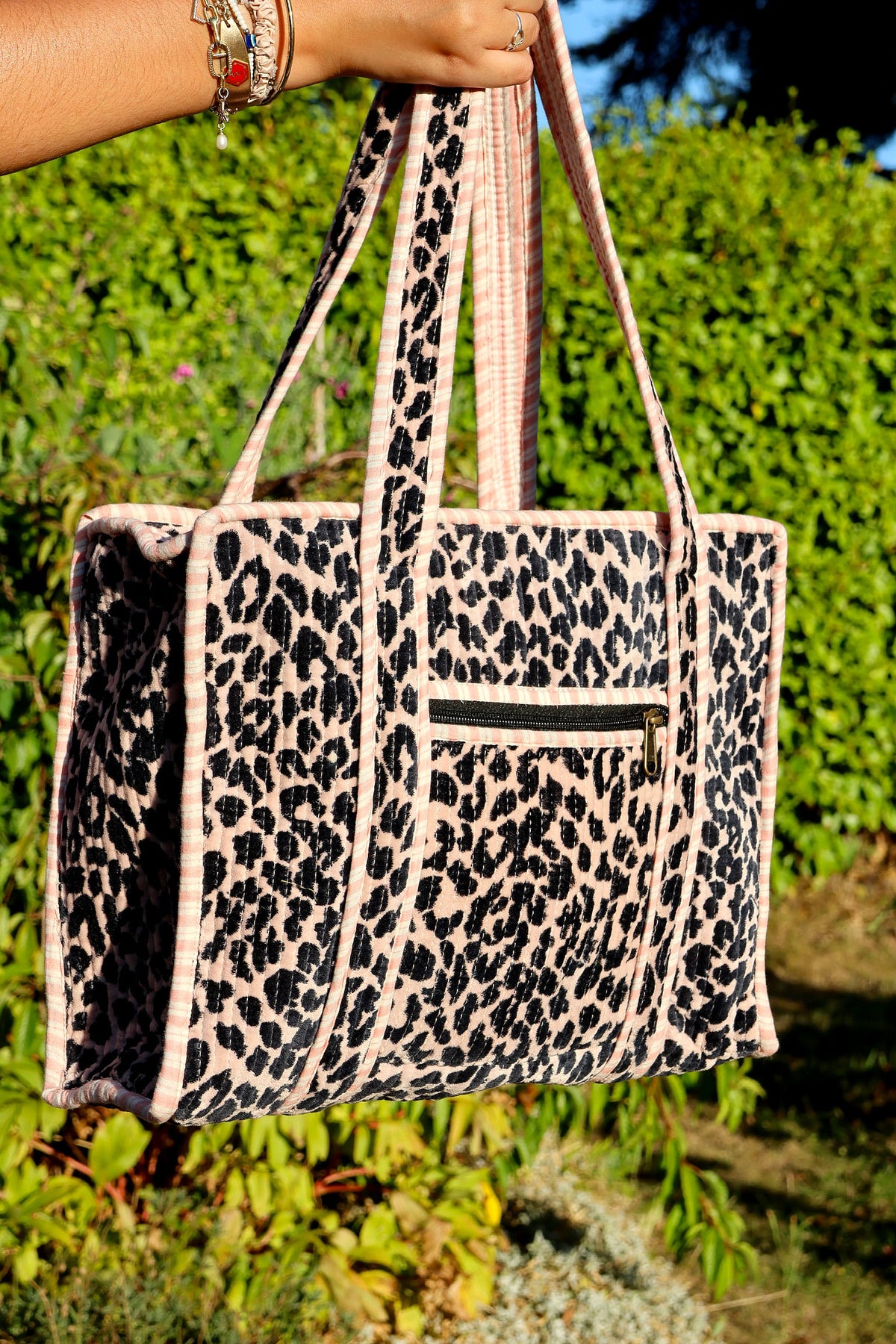Pink Leopard Tote Bag