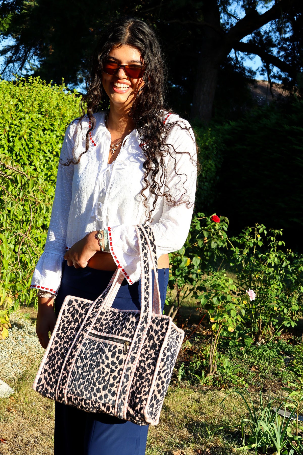 Pink Leopard Tote Bag