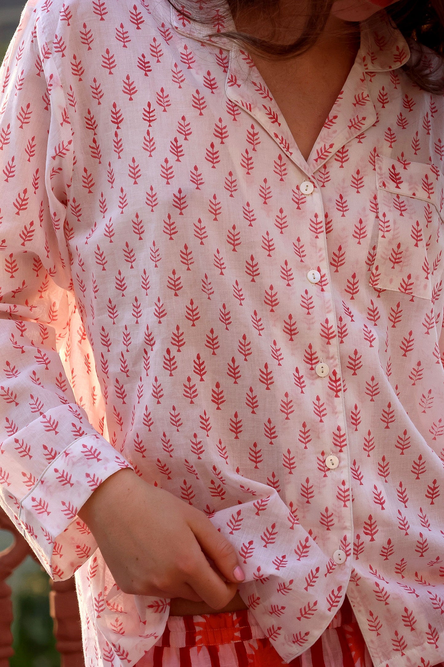 Coral Breeze Pyjama Top - Long
