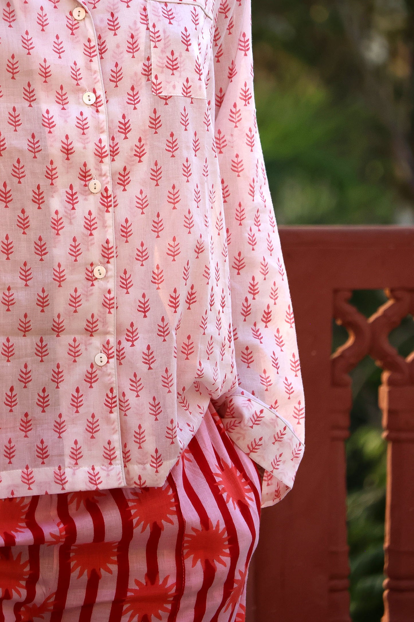 Coral Breeze Pyjama Top - Long