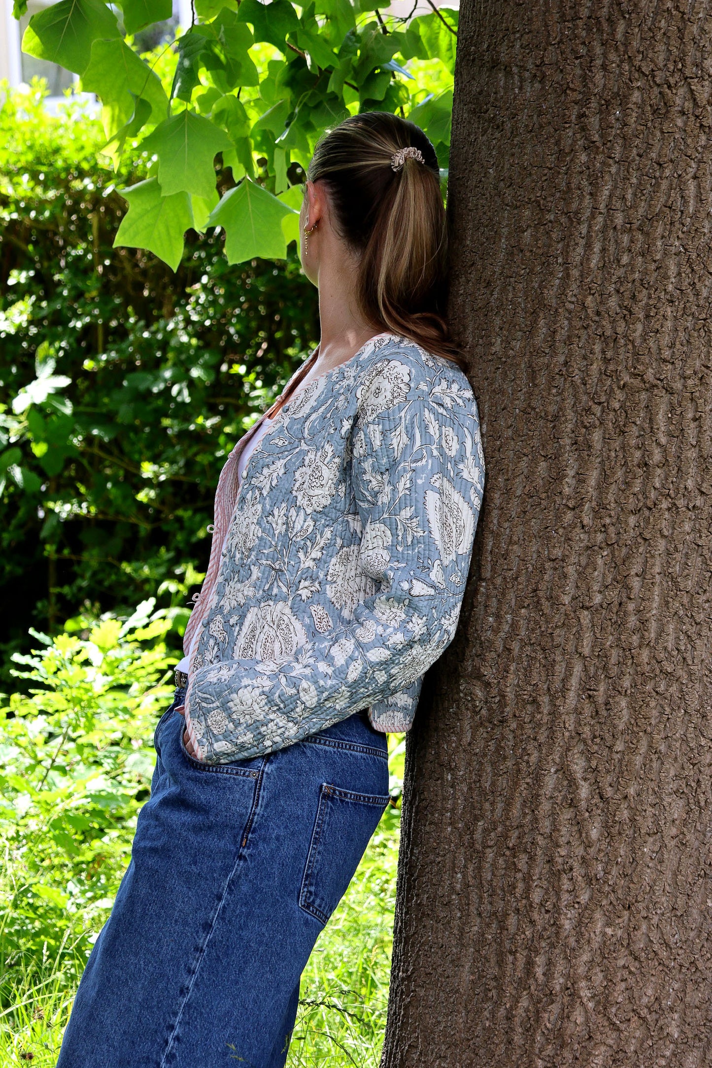 Peach quilted jacket