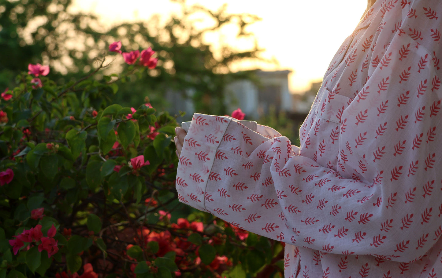 Coral Breeze Pyjama Top - Long