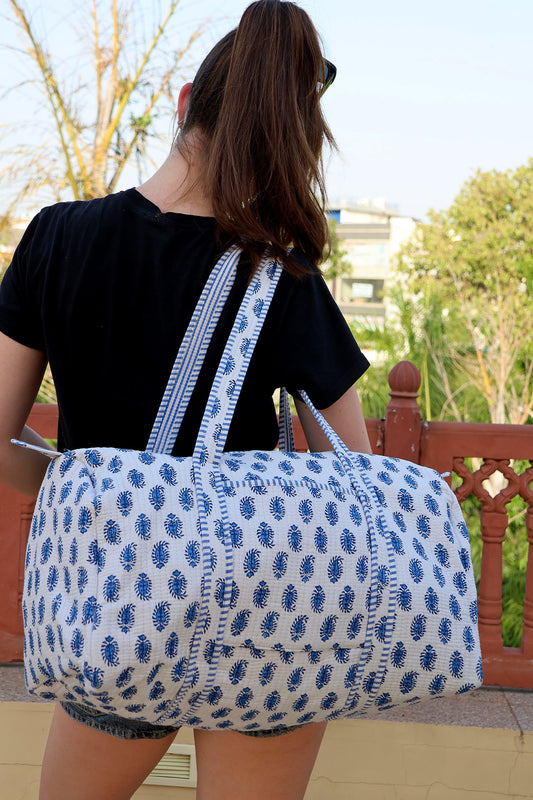 Blue Paisley Duffle