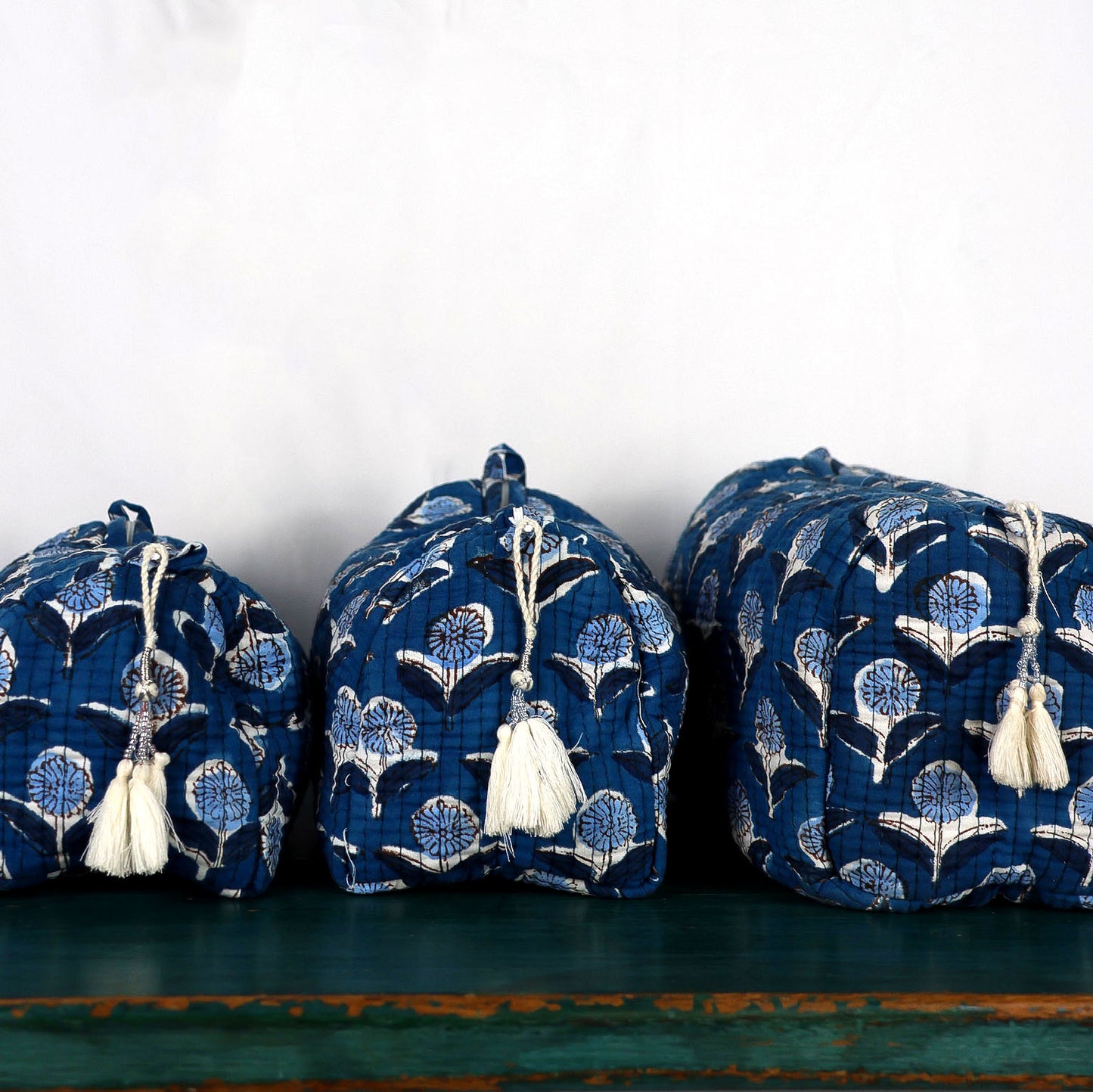 Indigo Bloom Nesting Pouches