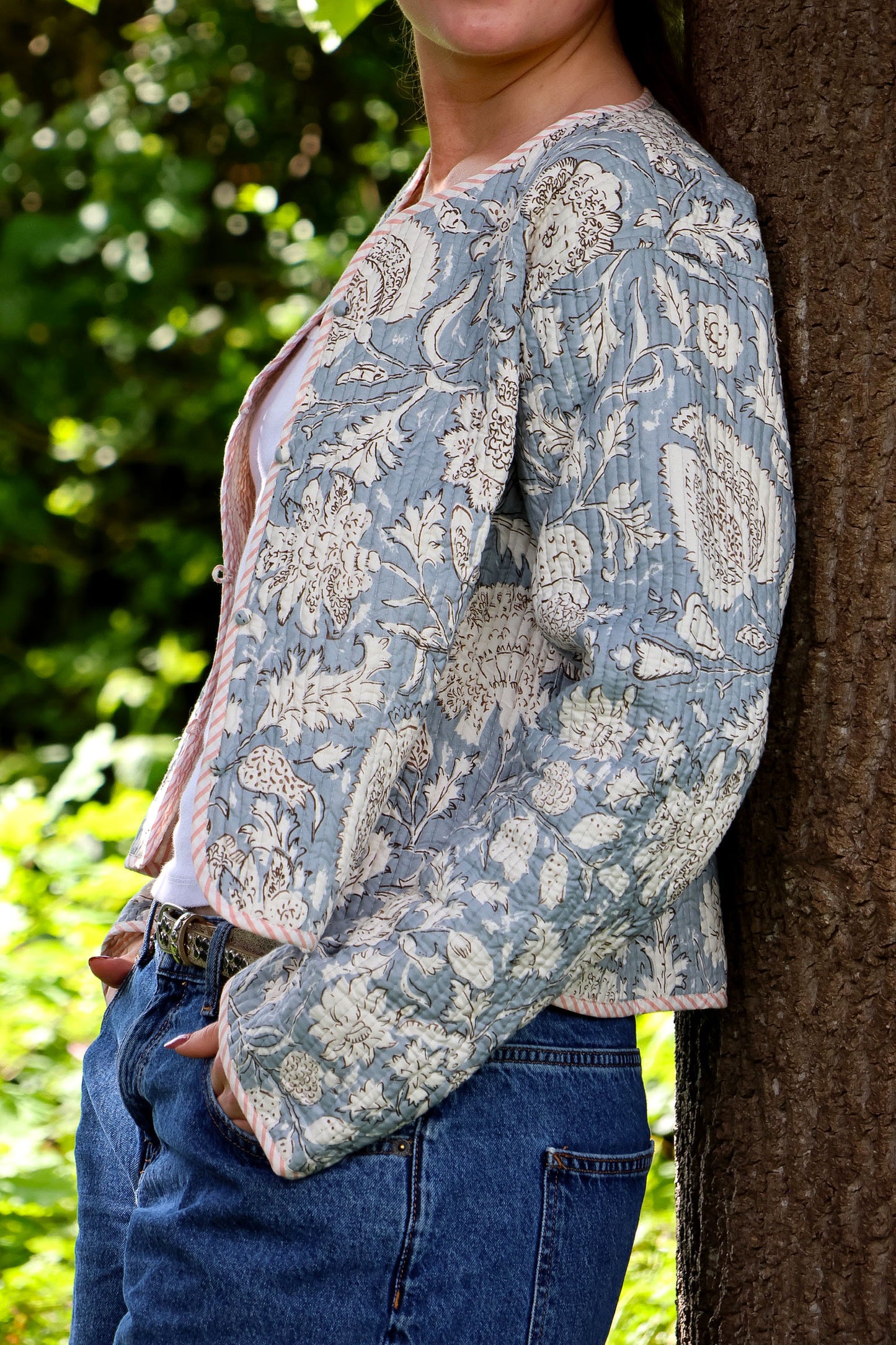 Peach quilted jacket