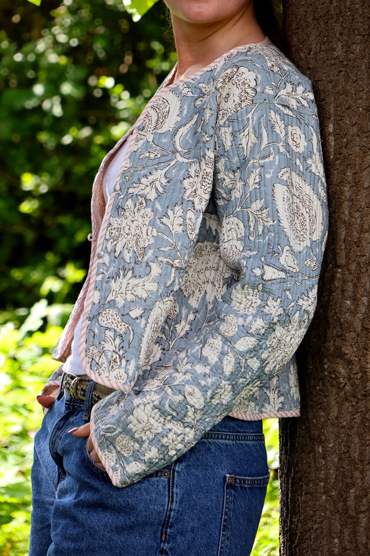 Peach quilted jacket