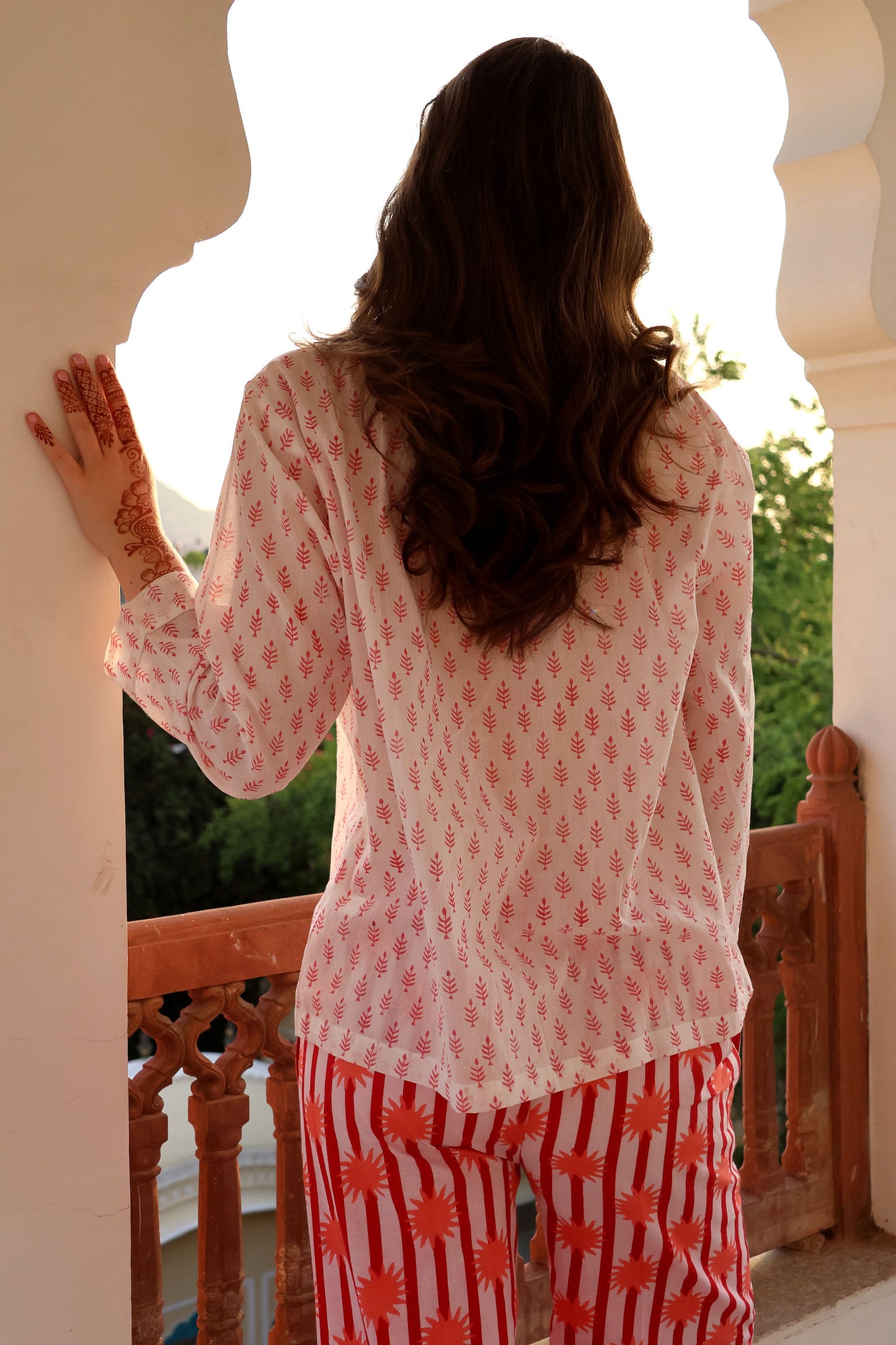 Coral Breeze Pyjama Top - Long